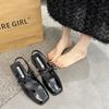 Retro square head thick heel Mary Jane shoes girl 2025 new summer versatile fairy style bag head sandals
