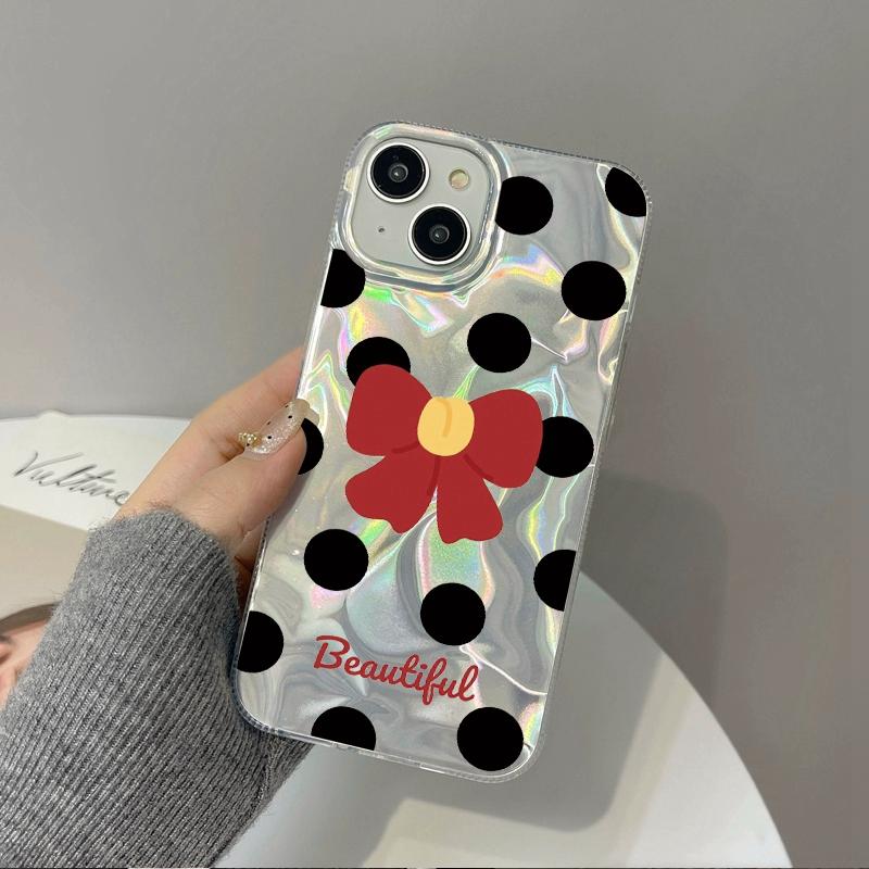 Pink Bow Love Heart Girls Water Texture Phone Case For Apple Iphone 15 16 14 13 Pro Max 16e 12 11 7 8 Plus XR SE Fundas Cover