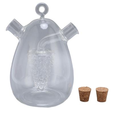 2 In 1 Oil and Vinegar Dispenser Bottle Clear Glass Olive Oil Vinegar Dispenser Cruet Bottle for