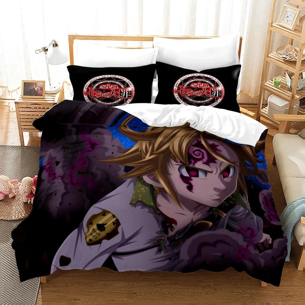 Anime Seven Deadly Sins Bedding Set Boys Girls Twin Queen Size Duvet Cover Pillowcase Bed Kids Adult Fashion Home Textileextile