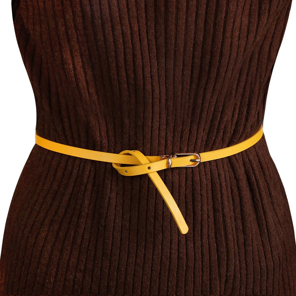 Girls Sweater Candy Color Adjustable Belt Thin Skinny Waistband Faux Leather Belts Dress Strap