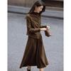 Demana Women's Warm Velvet Semi-High Neck Top & Skirt Set