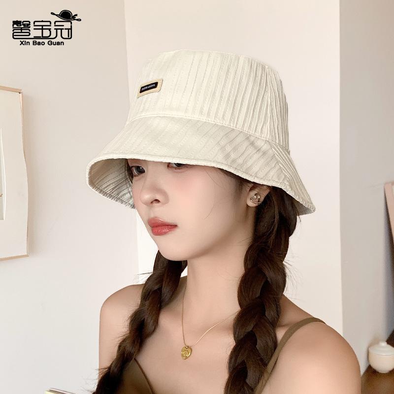 Spring and summer fashion versatile bucket hat female face small high sense bucket hat outdoor travel sunscreen basin hat tide