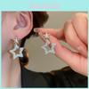 Silver Star Zircon Earrings For Women Stylish Minimalist Jewelry Gift For Daily Wear