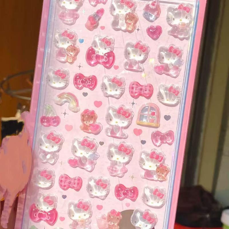 Cartoon Cute Character 3D Jelly Sticker Toys Phone DIY Crystal Decorative Stickers Christmas Cards Decorative Stickers Gifts