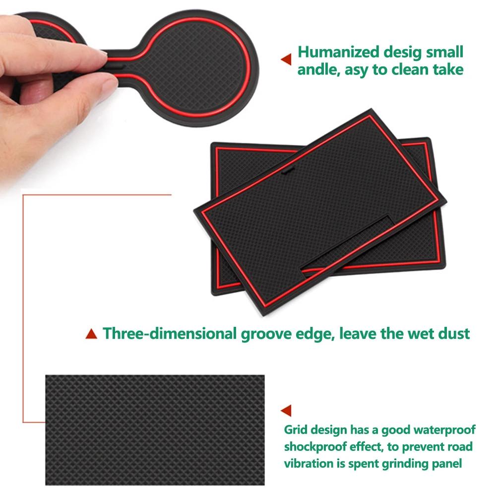 For Hyundai Kona SX2 Hybird PHEV 2025 2025 16PCS Anti-slip Slot Pad Car Door Groove Mat Auto Interior Trim LHD RHD Accessories