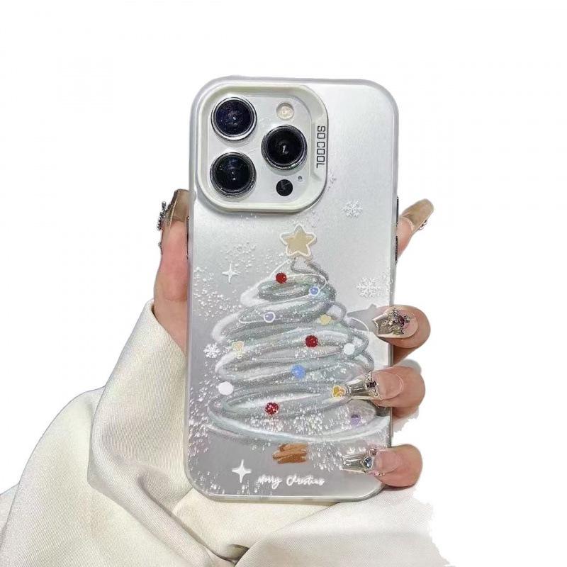 Festive Snow Tree Case for iPhone 17 Pro Max/16/15/14/13 - Energetic & Stylish Christmas Design