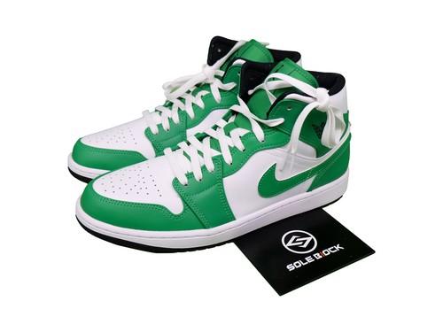 

Air Jordan 1 Mid Lucky Green Black White Sneakers DQ8426-301 EU 44 чёрный/зелёный