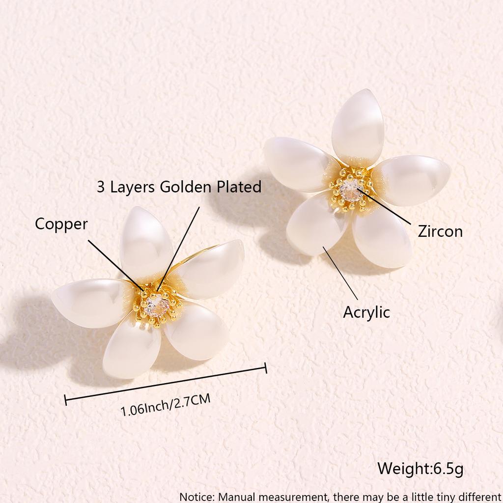 Exclusive Design High-end Flower Stud Earrings, Fashionable, Luxurious, Retro-style, Elegant Earrings