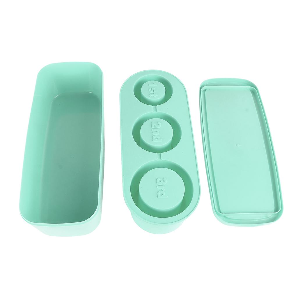 Silicone Ice Cube Tray Easy Release Ice Cubes Maker with Spill Resistant Removable Lid Bin for Cocktail Tea Coffee Cyan