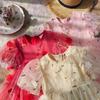 Girl's Short Sleeve Tulle Princess Dress