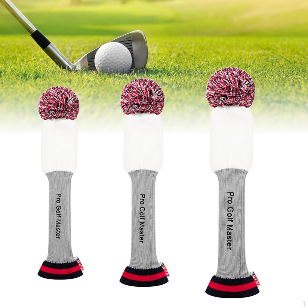 3 Pieces Golf Wood Headcover, Club Thick Wear-Resistant Driver Covers, Breathable