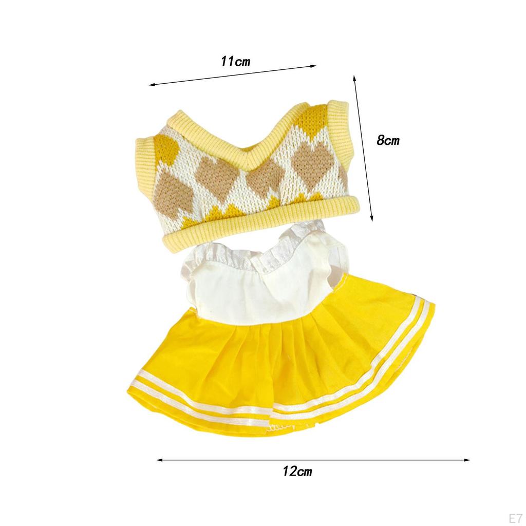 2 Pieces 20cm Doll Clothes Set JK Dress Outifit Adorable Cute Suit for Pendant