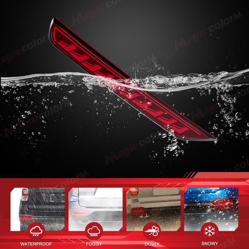 For Subaru Forester 2008 2009 2010 2011 2012 2013 2014 2015 2016 2017 LED Rear Bumper Reflector Lights Dynamic Turn Signal Brake