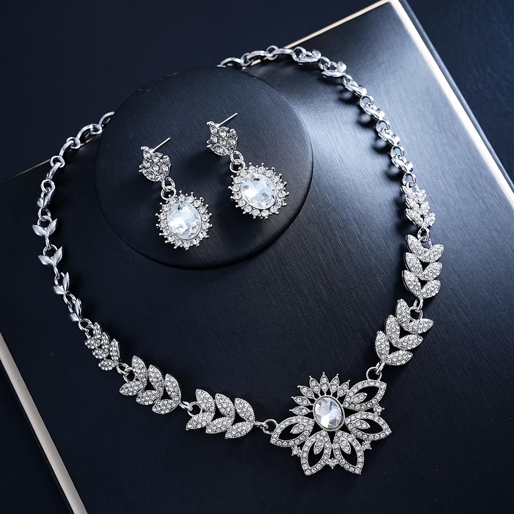 High-end Luxury Necklace and Earrings Women's Jewelry Set, High-quality Women's Jewelry Set Suitable for Bridal Wedding Accessories