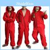 Costum de cosplay Salvador Dali Money Heist pentru adulți, în salopetă roșie elegantă