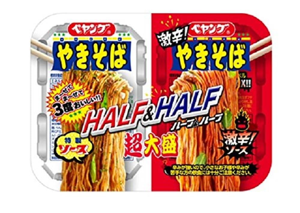 Maruka Peyoung Super Large Half Super 235g X 12 Packs Yakisoba, & Half, Spicy,