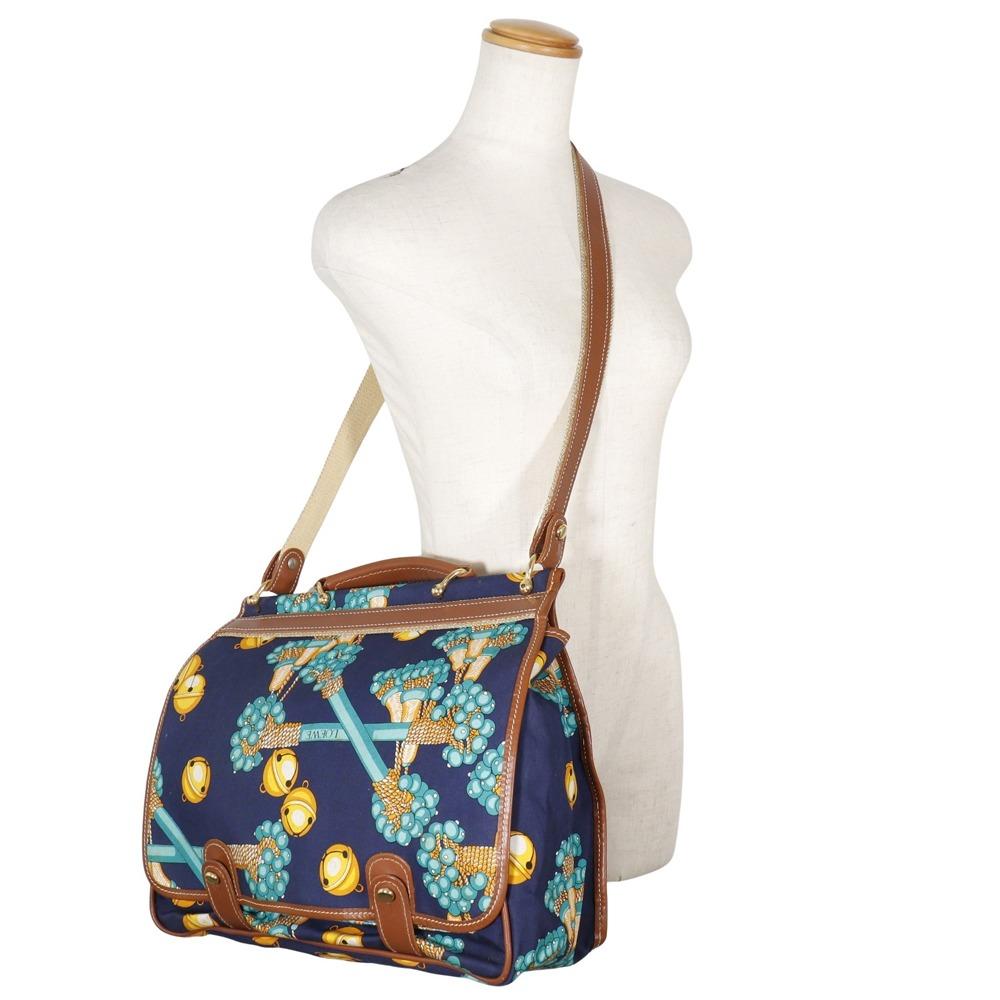 LOEWE Collection line Shoulder Bag COLECCION JEREZ vintage Navy blue canvas Women Used