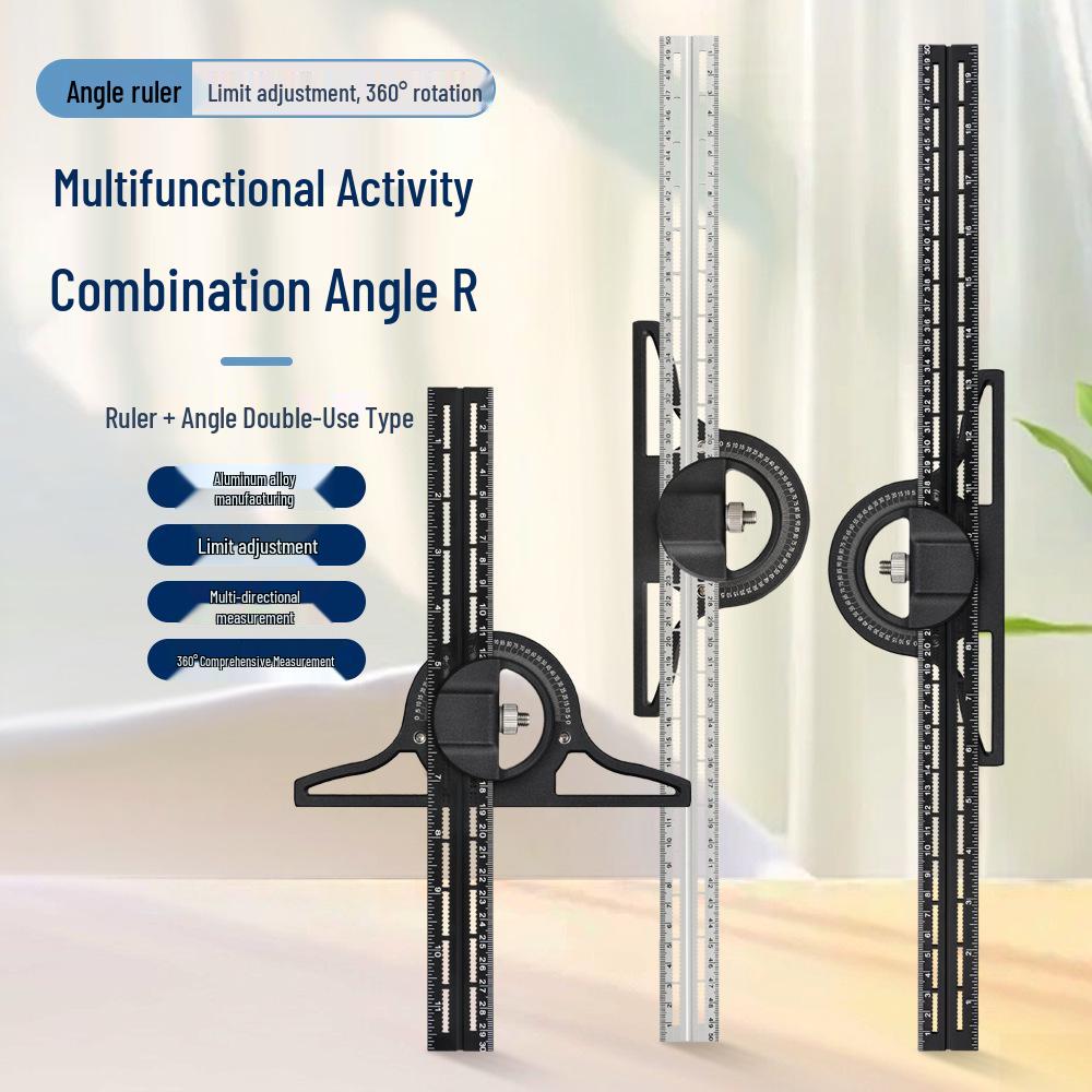 360° Vernier Edge and Right Angle Ruler for Woodworking