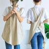 Cross-shoulder Straps Smock with Pocket Workwear Simple Cotton Linen Apron  Florist