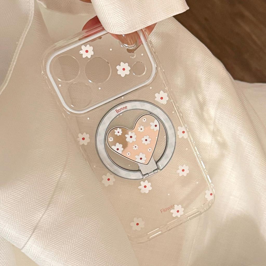Flower Heart Stand Phone Case for iPhone 16, iPhone 17, iPhone 17 Pro Max
