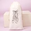 **Velvet Double Drawstring Dance Shoe Bag with Silkscreen Logo, 13x27 Cm**