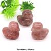 1.2" Little Duck Statue Natural Stone Reiki Healing Crystal Amethyst Tiger Eye Animal Figurine Gemstones Crafts Home Decor Gifts