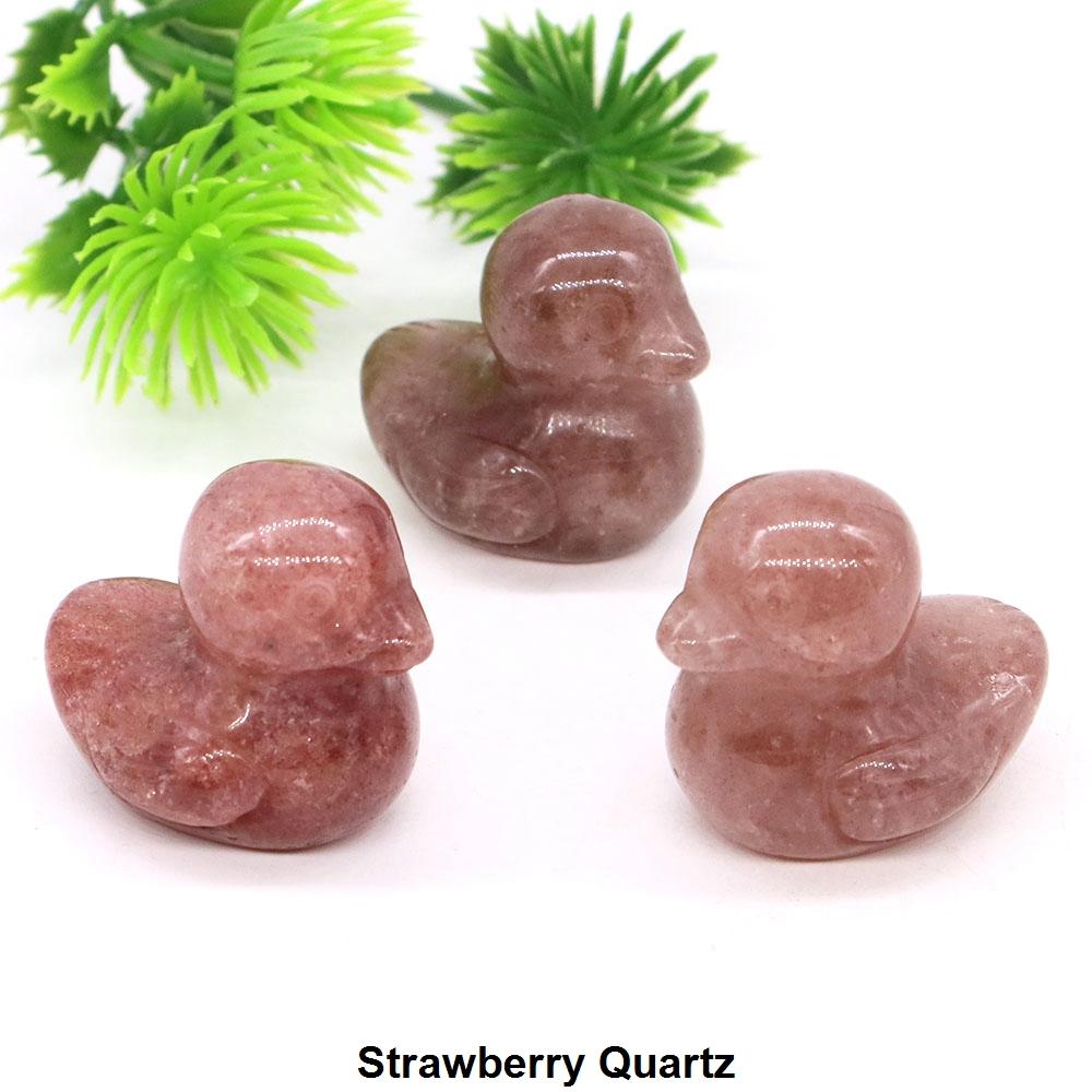 1.2" Little Duck Statue Natural Stone Reiki Healing Crystal Amethyst Tiger Eye Animal Figurine Gemstones Crafts Home Decor Gifts