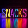 Snacks Neon Sign, Snack Bar Sign Wall Decor, Dimmable USB Powered Neon Light for Candy Cake Shop Coffee Bars Decoration