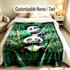 Teddy Bear Theme Custom Blanket Personalized Name & Text Customized Soft Warm Throw Blanket Home Decor