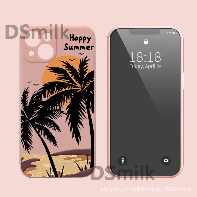 

Силиконовый матовый чехол Coconut Tree для iPhone 15, Apple 14/13/15 ProMax XS для мобильных телефонов. iPhone 12 Mini