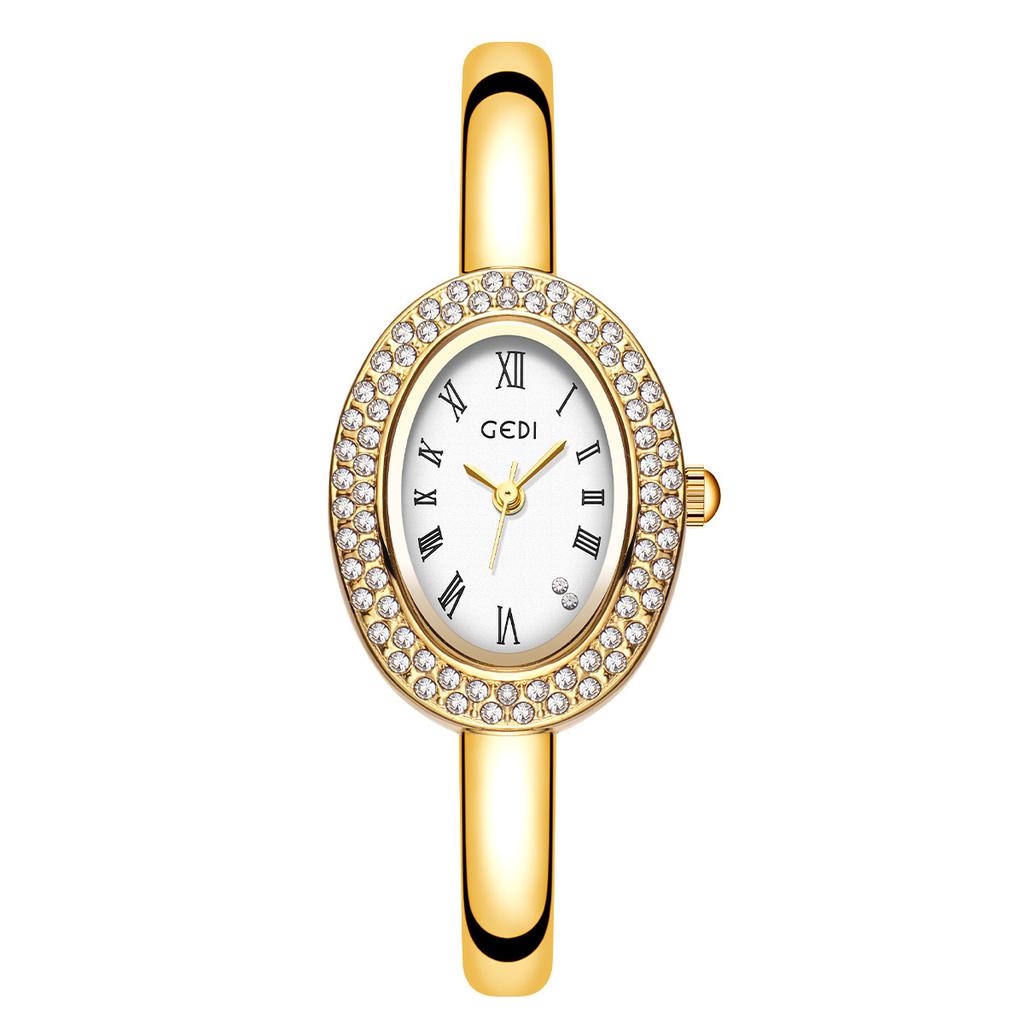 Niche Oval Bathtub Bracelet Women'S Watch Light Luxury Full Of Diamonds Niche High-End Women'S Quartz Watch