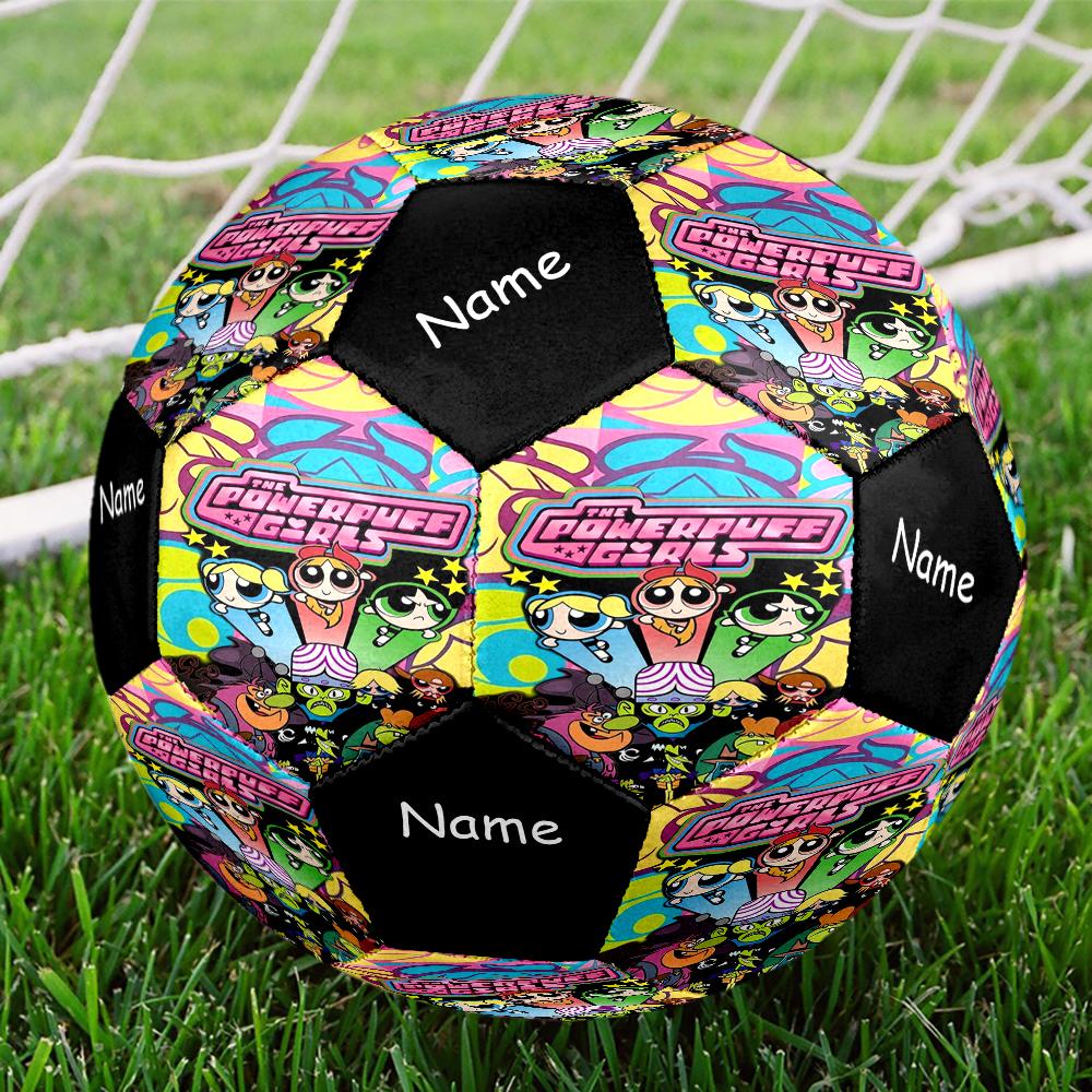 Custom Name The Powerpuff Girls Theme Size 5 Soccer Ball, Suitable for Both Indoor and Outdoor Matches, a Gift Suitable for Everyone.