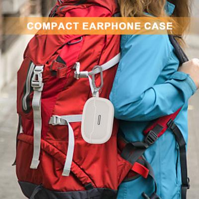 Earphone Case Precise Hole Positioning with Key Rings Drop-proof Dustproof Waterproof Silicone Protective Cover for JBL Endurance Race