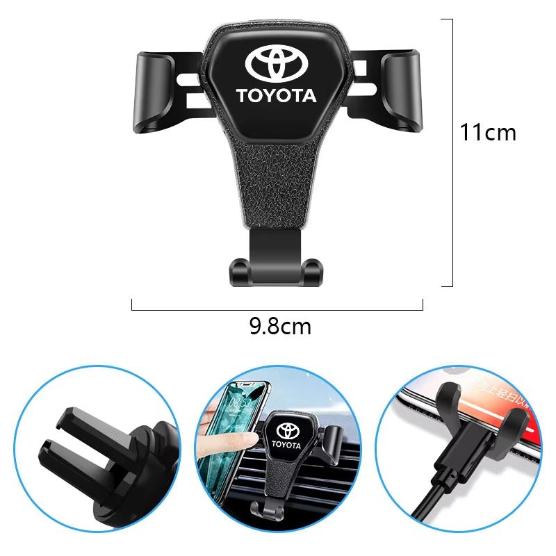 Toyota 2026 Nye hjulkapsler Tyngdekraft Auto Telefonholder Bil Luftventil Klemme Telefonstativ Støtte Toyota Crown Bilklistremerke