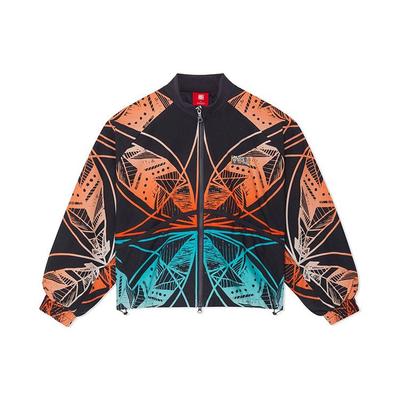 Li Ning SS22 Color Block Full Print Geometric Pattern Casual Jacket Women Jackets Earth-Gray AFDS208-1