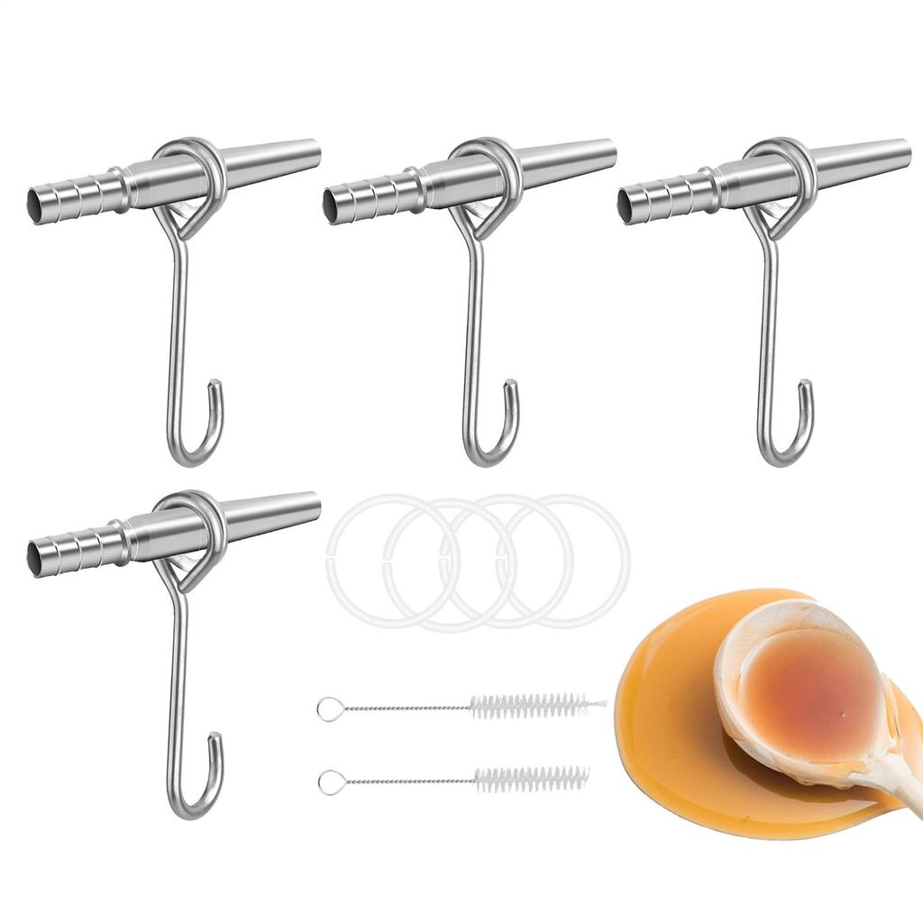 Maple Tree Tapping Kit 4 Set Portable Trunk Faucet for Syrup Stainless Steel Maple Tree Taps Spiles Tree Sap Collection Drill