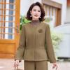 Elegant New Chinese Style Padded Two-Piece Outfit for Middle-Aged Women