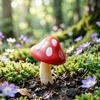 Lot de 2 figurines miniatures de champignons, adorables décorations pour jardin féérique, bonsaï, terrarium, maison de poupée, micro-paysage