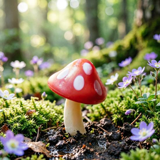 Lot de 2 figurines miniatures de champignons, adorables décorations pour jardin féérique, bonsaï, terrarium, maison de poupée, micro-paysage