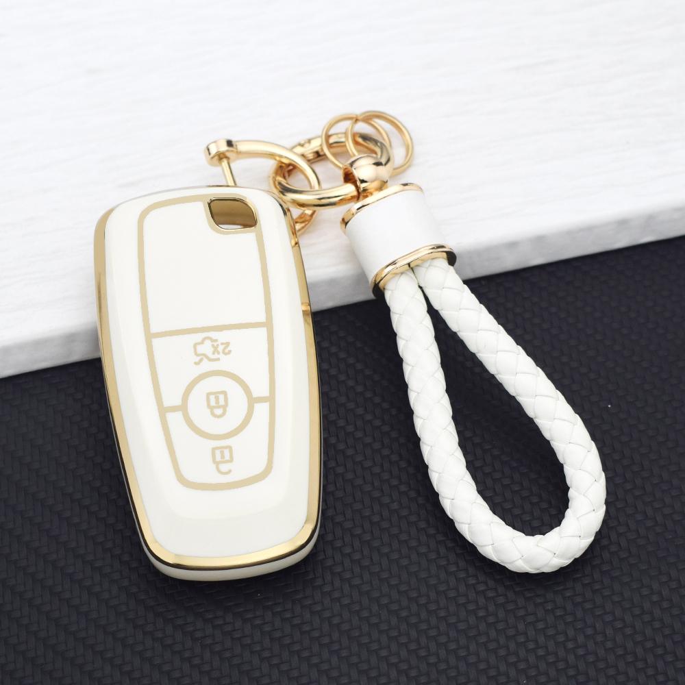 TPU Car Key Case Cover for Ford Fusion Edge Mustang Explorer F150 F250 F350 F450 2/3/4/5 Buttons Key Fob Protector Key Chain Set