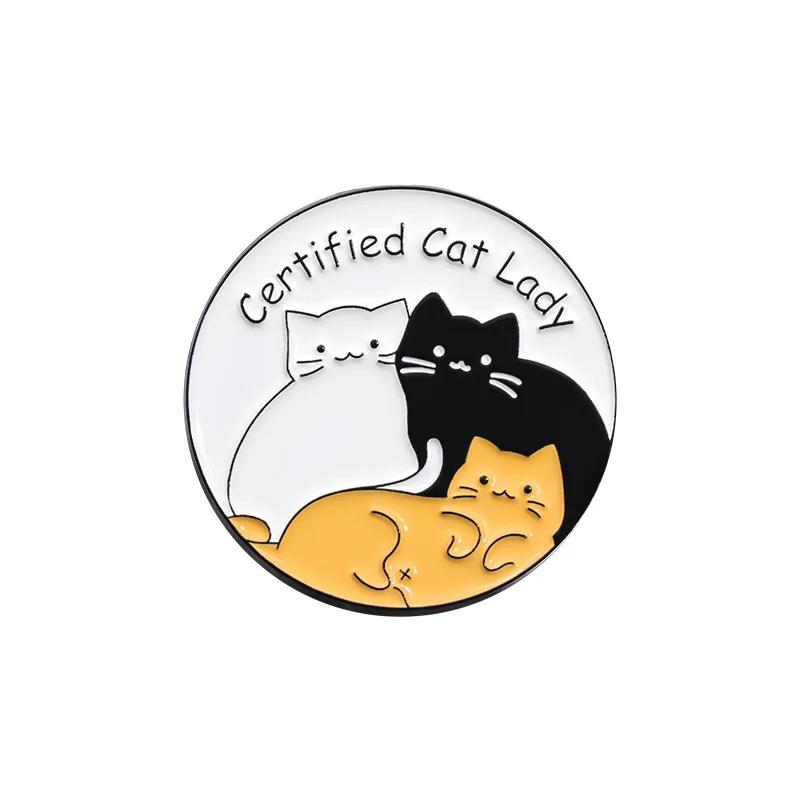 Meow~Cute Animals Cats Brooch Creative Cute Little Kitten Enamel Pins for Women Men Backpack Lapel Badge Jewelry Gifts Wholesale