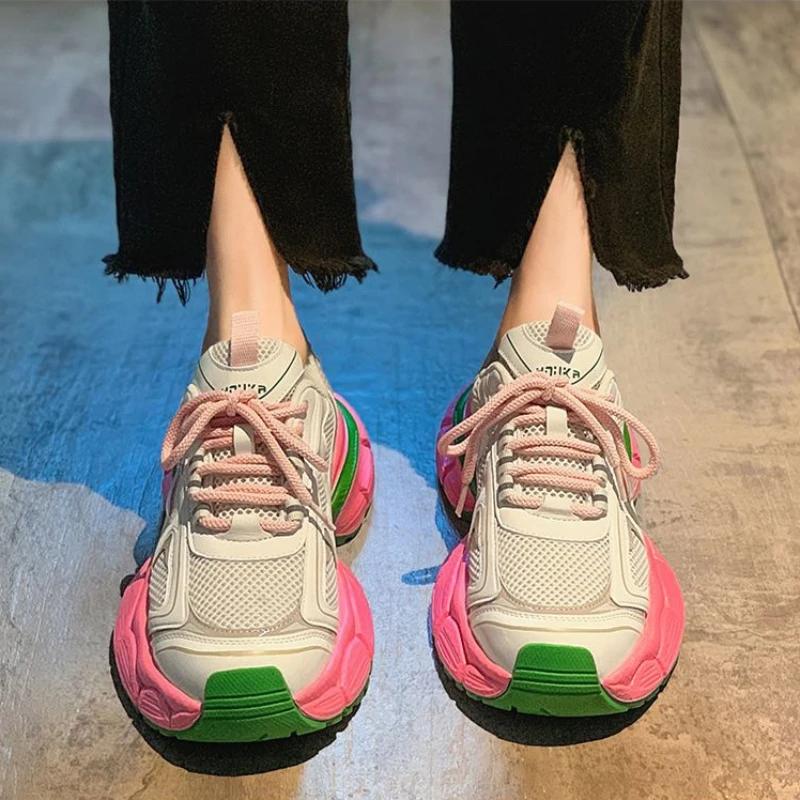 Brand Designer Shoe Women Vulcanized Shoe Breathable Comfortable Platform Women Shoes Fashion Casual Sport Shoe Women Mesh Shoes