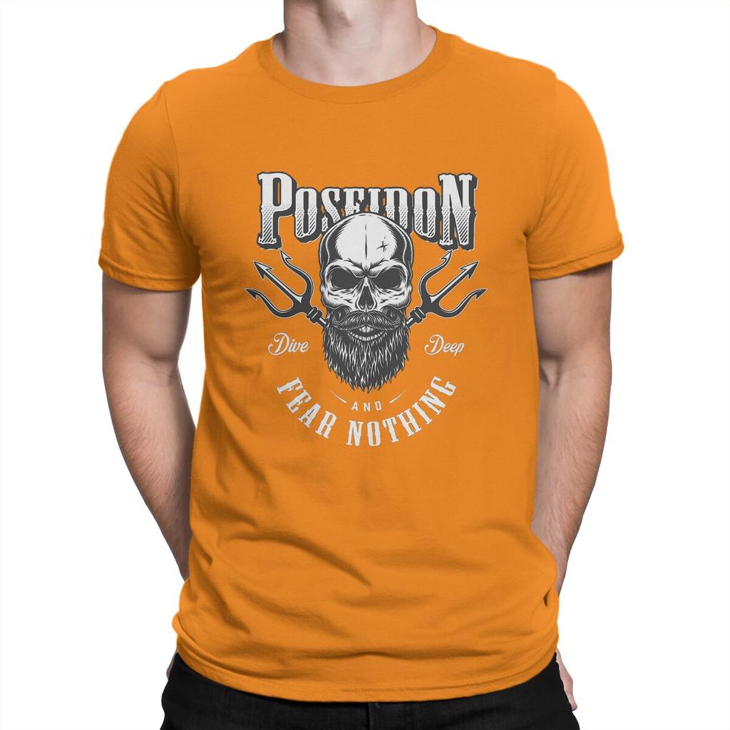 Mens Poseidon Freediving Design T Shirt Scuba Skull Dive Diver 100 Cotton Clothes Fashion Short Sleeve Round Collar Tee Shirt