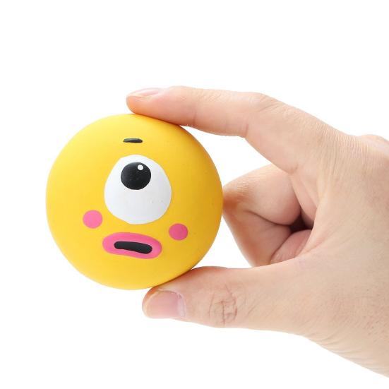 Cartoon Latex Dog Ball Funny Big Eye Ball Dog Chew Toy Squeaky Interactive Teeth Cleaning Toy for Puppy Teething Dogs Fetch Boredom Relief