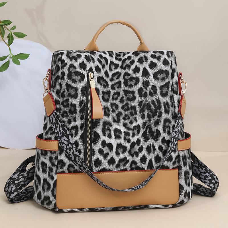 Rucksack mit Leopardenmuster Damen Reise Große Kapazität Diebstahlsicherer Rucksack