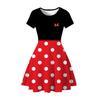 New Mickey Minnie Christmas 2D Printed Short Sleeve Dress Fashion Girls Princess Dress
