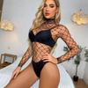Bodysuit Female Fishnet Colorful See-Through Erotic Sleepwear  Sexy Lingerie Transparent Intimates Erotic Temptation Uniform