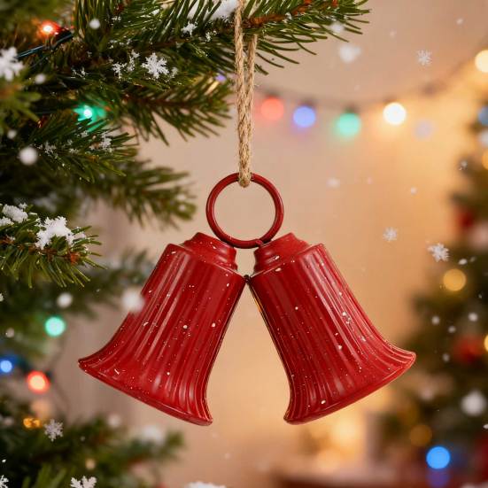 Christmas Bell Decoration Vintage Metal Jingle Bells Christmas Tree Hanging Ornaments for Door Wall Window Indoor Outdoor Decor