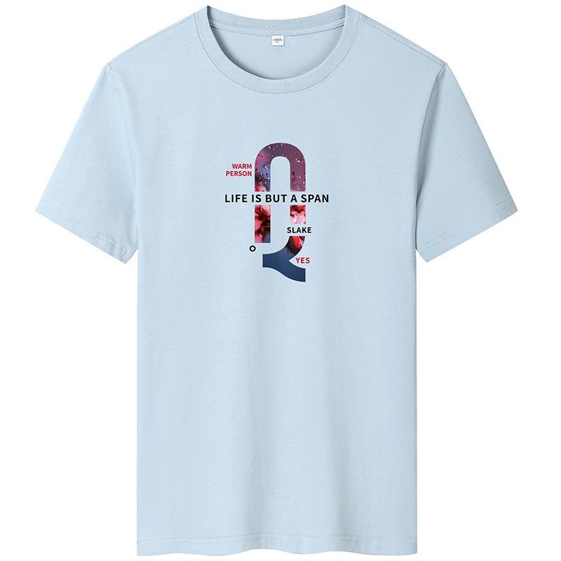 Lässiges Kurzarm-T-Shirt für Herren, Rundhals-Baumwoll-T-Shirt, große Größe